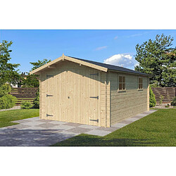 Acheter Gardenas Garage en épicéa massif double porte 16.16 m² Avec gouttière.