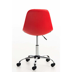 Acheter Decoshop26 Chaise de bureau tabouret sur roulettes hauteur réglable en PVC rouge et métal chromé 10_0002492