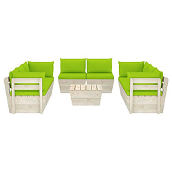 Avis Maison Chic Salon de jardin palette 9 pcs avec coussins - Table et chaises d'extérieur - Mobilier/Meubles de jardin Moderne épicéa imprégné -MN46017