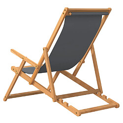 Acheter vidaXL Chaise de plage pliable Bois de teck solide Gris