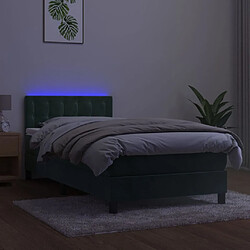 Acheter Sommier à lattes et LED,Cadre à lattes de lit avec matelas pour Adulte Vert foncé 90x200cm -MN85430