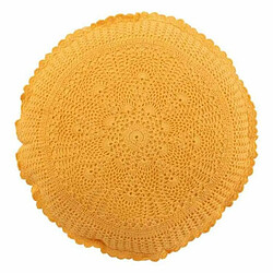 Paris Prix Coussin Rond Déco Dentelle 40cm Ocre