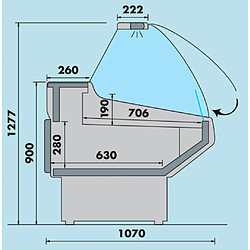 Materiel Chr Pro Vitrine Horizontale Réfrigérée Meuble Service Froid Ventilé Groupe Logé