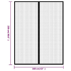 vidaXL Rideaux de porte anti-insectes 2 pcs et aimants noir 230x160 cm pas cher