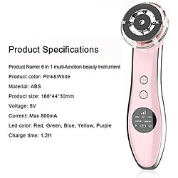 Chrono Instrument de beauté multifonctionnel pour le rajeunissement de la peau Instrument de massage du visage Machine de levage du visage Outil de soins de la peau Instrument de raffermissement de la peau anti-âge rechargeable(Blanc) pas cher