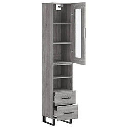 Avis vidaXL Buffet haut Sonoma gris 34,5x34x180 cm Bois d'ingénierie