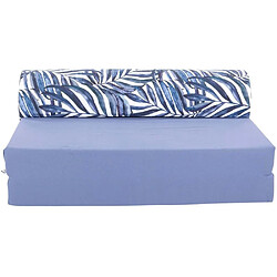 Avis Jardindeco Chauffeuse double en coton coussin imprimé Bleu palm.