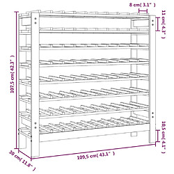 vidaXL Casier à vin 109,5x30x107,5 cm Bois de pin massif pas cher