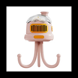 Ventilateur de Poussette Portable USB Rechargeable Silencieux à Clipser pour Enfants Ventilateur Portatif Sans Lame(Rose)