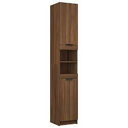 Maison Chic Armoire de bain,Meuble de rangement de salle de bain,Meuble haut Chêne marron 32x34x188,5 cm Bois d'ingénierie -GKD305863