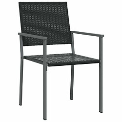 Avis Maison Chic Lot de 4 Chaises de jardin,Fauteuil d'extérieur noir 54x62,5x89 cm résine tressée -MN74544