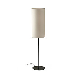 Faro Barcelona Lampe de table avec abat-jour rond noir mat avec abat-jour haut blanc cassé