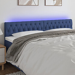 vidaXL Tête de lit à LED Bleu 180x7x78/88 cm Tissu