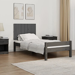 Maison Chic Tête de lit scandinave pour lit adulte,Meuble de chambre murale Gris 95,5x3x60 cm Bois massif de pin -MN51211