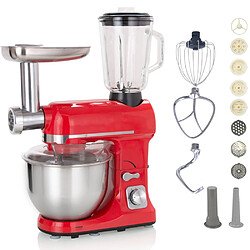 Robot multifonctions 5l 1000w rouge avec hachoir et blender 1,5l en verre - robimix rouge - ROBBY