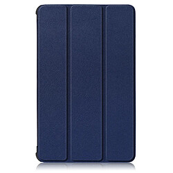 Etui en PU peau de litch avec support tri-pliure bleu pour votre Lenovo Tab M8 TB-8505