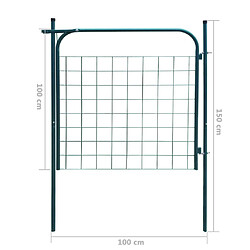 vidaXL Portail de clôture de jardin 100 x 100 cm Vert pas cher