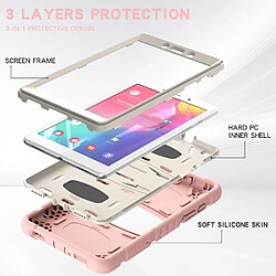 Coque en TPU + silicone, antichoc avec béquille rose/blanc pour votre Samsung Galaxy Tab A 8.0 Wi-Fi (2019) SM-T290/T295