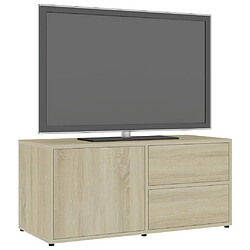 Avis vidaXL Meuble TV Chêne sonoma 80x34x36 cm Bois d'ingénierie