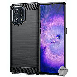 Htdmobiles Coque silicone gel carbone pour Oppo Find X5 5G + film ecran - NOIR