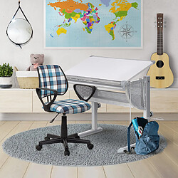 Bureau enfant BELIA, réglable en hauteur et inclinable, blanc/argent hjh OFFICE pas cher