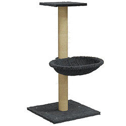 vidaXL Arbre à chat avec griffoir en sisal Gris foncé 74 cm