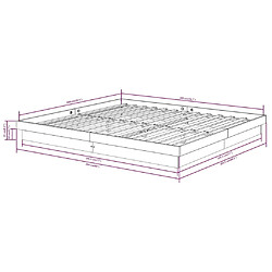 vidaXL Cadre de lit sans matelas blanc bois massif 200x200 cm pas cher