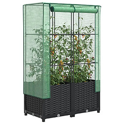 vidaXL Jardinière surélevée avec housse aspect rotin 80x40x138 cm