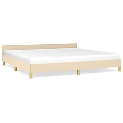 Maison Chic Lit adulte - Cadre Structure de lit avec tête de lit Contemporain Crème 200 x 200 cm Tissu -MN37747