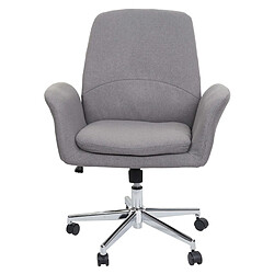 Decoshop26 Chaise de bureau pivotante avec accoudoirs hauteur réglable en tissu gris 04_0006228