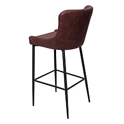 Avis Mendler Tabouret de bar HWC-H79, pour comptoir, métal, vintage, avec repose-pied ~ tissu / textile marron