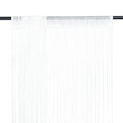 vidaXL Rideau en fils 2 pcs 140 x 250 cm Blanc