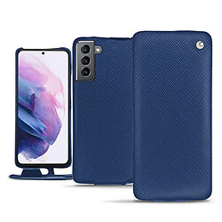 Housse cuir Samsung Galaxy S21 - Rabat vertical - Bleu frisson ( Pantone #29588c ) - NOREVE