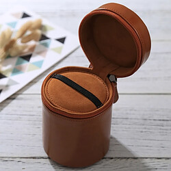 Avis Wewoo Housse Étui pour Objectif appareil photo marron DSLR Camera Lens, Taille: 13 * 9 * 9cm à lentilles moyen ZippeRouge PU Leather Pouch Box