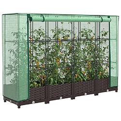 vidaXL Jardinière surélevée avec housse aspect rotin 160x40x123 cm