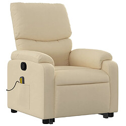 Avis vidaXL Fauteuil inclinable de massage Crème Tissu