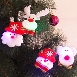 Wewoo Décoration de Noël à porter 12 PCS Santa Style Flash Light Arbre Broche pas cher