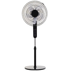 Homcom Ventilateur sur pied Ø 44 cm hauteur réglable oscillant silencieux 45 W avec télécommande minuterie 3 modes 3 vitesses noir