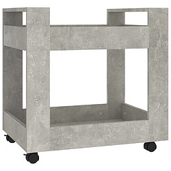 vidaXL Chariot de bureau Gris béton 60x45x60 cm Bois d'ingénierie