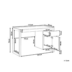 Avis Beliani Bureau blanc / effet bois clair 110 x 50 cm avec colonne de rangement JOHNSON