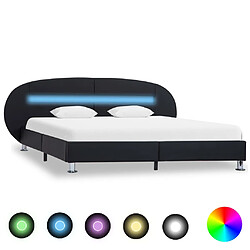 vidaXL Cadre de lit avec LED sans matelas noir 180x200 cm