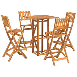 Avis Maison Chic Table de bar et chaises d'extérieur 5 pcs,Ensemble de bar de jardin pour relax Bois d'acacia massif -GKD183050