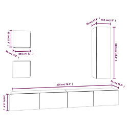 Acheter vidaXL Ensemble de meubles TV 5 pcs Blanc Bois d'ingénierie