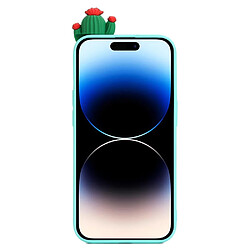 Coque en silicone Motif de dessin animé en 3D, anti-rayures pour votre iPhone 14 Pro - cactus