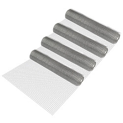 Grillage métallique en acier galvanisé 100 cm x 25 m gris 4 rouleaux [pro.tec]