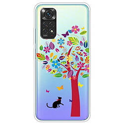 Coque en TPU antichoc Chat et arbre coloré pour votre Xiaomi Redmi Note 11 Pro 5G (Qualcomm)/Redmi Note 11 Pro 4G (MediaTek)