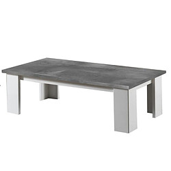 Dansmamaison Table basse Laqué Blanc Brillant/Gris - AVELLINO