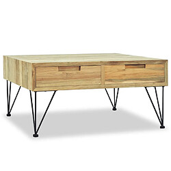 Maison Chic Table basse,Table Console Table d'appoint, Table pour salon 80 x 80 x 40 cm Teck massif -MN70446 pas cher