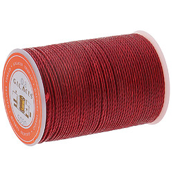 Fil de cire rond de polyester de 0.8mm cousant couture rouge foncé d'artisanat de bricolage