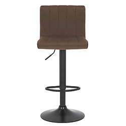 Avis Decoshop26 Lot de 2 tabourets de bar pivotant hauteur réglable assise surpiqué en velours marron et métal noir 10_0004225